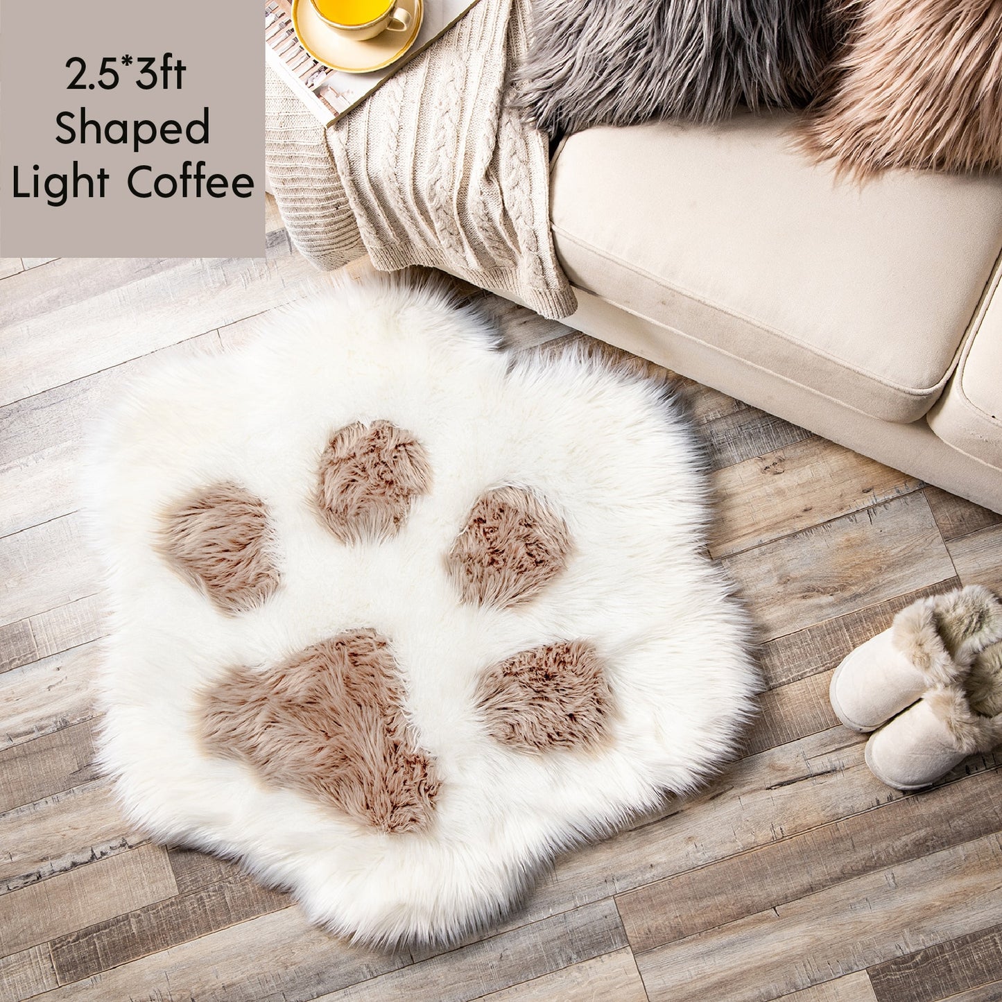 Paw Print Fur Rug