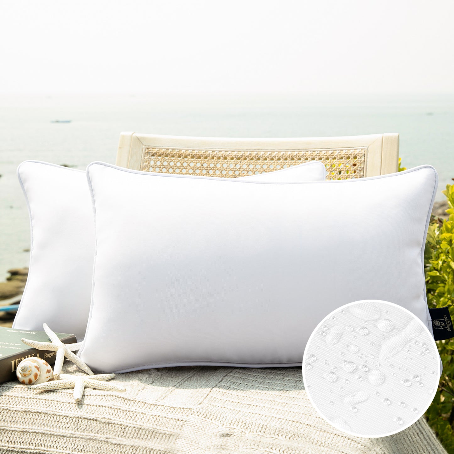 Outdoor Waterproof Throw Pillow Covers (12X20)