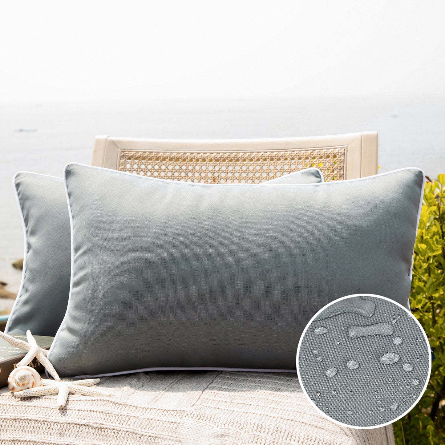 Outdoor Waterproof Throw Pillow Covers (12X20)