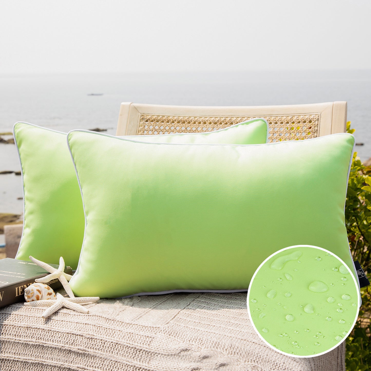 Outdoor Waterproof Throw Pillow Covers (12X20)