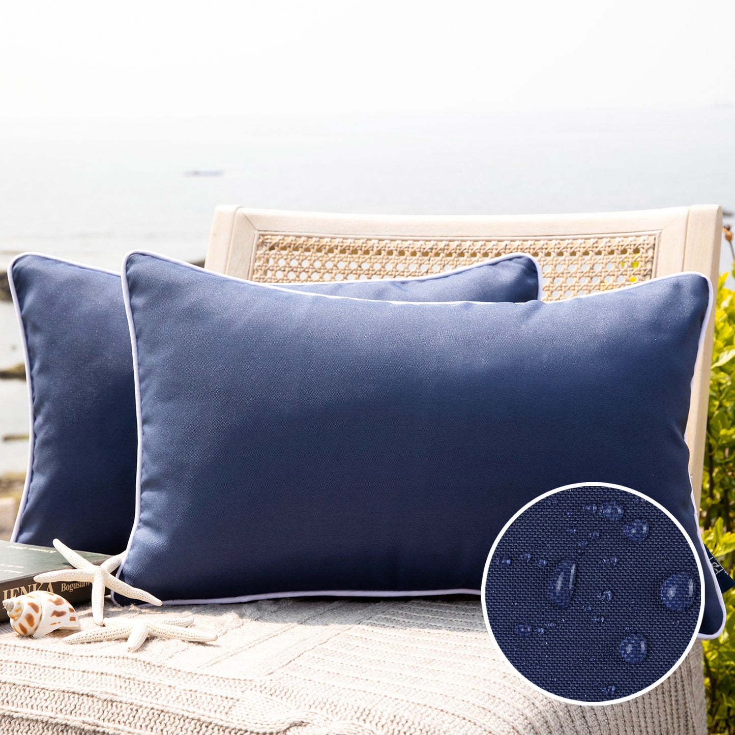 Outdoor Waterproof Throw Pillow Covers (12X20)