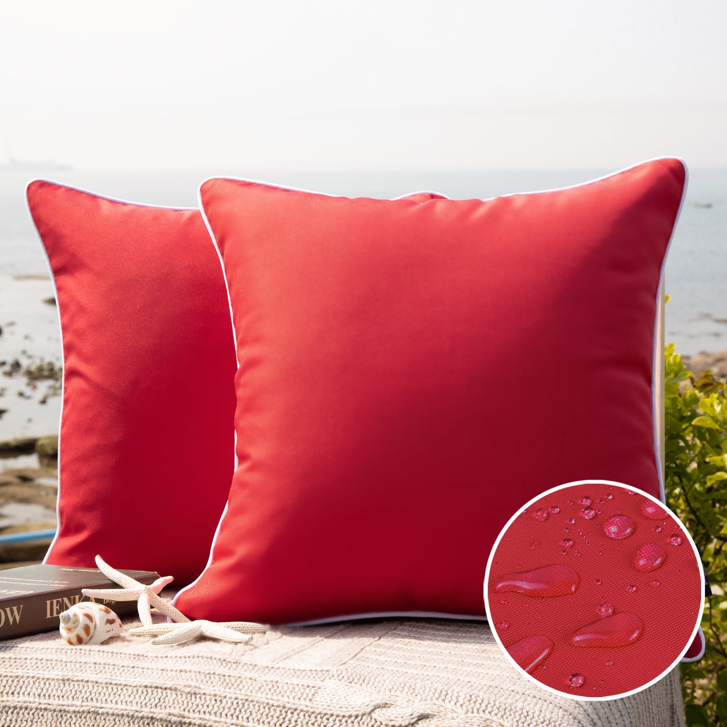 Outdoor Waterproof Throw Pillow Covers (20X20)