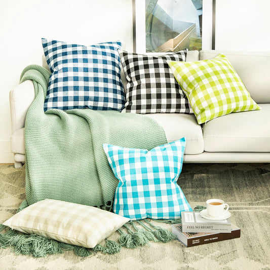 Pack of 2: Plaid Throw Pillow Covers (12X20)