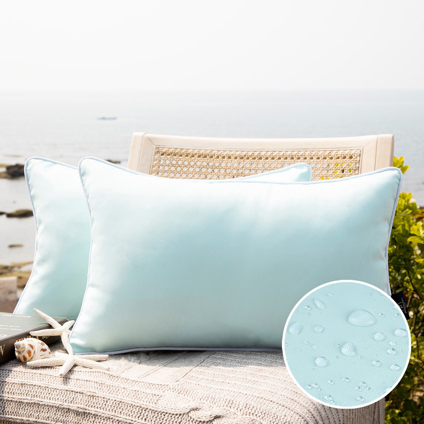 Outdoor Waterproof Throw Pillow Covers (12X20)