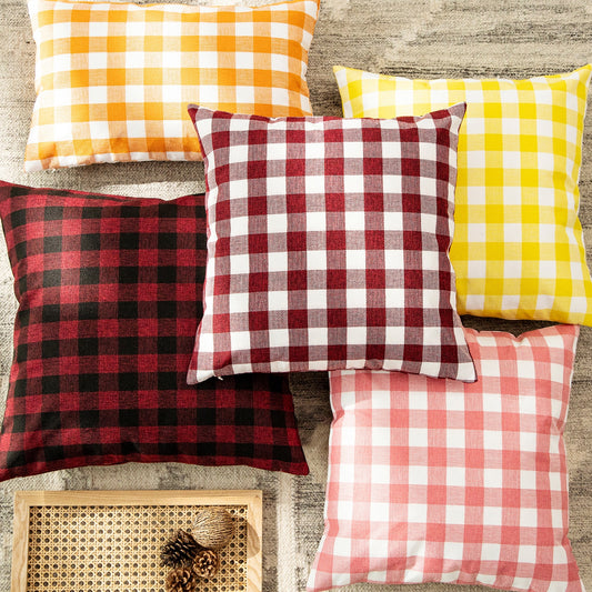 Pack of 2: Plaid Throw Pillow Covers (18X18)