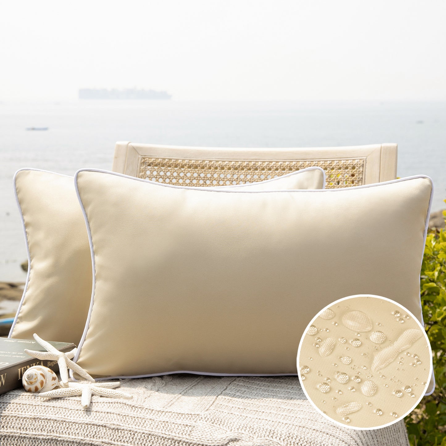 Outdoor Waterproof Throw Pillow Covers (12X20)