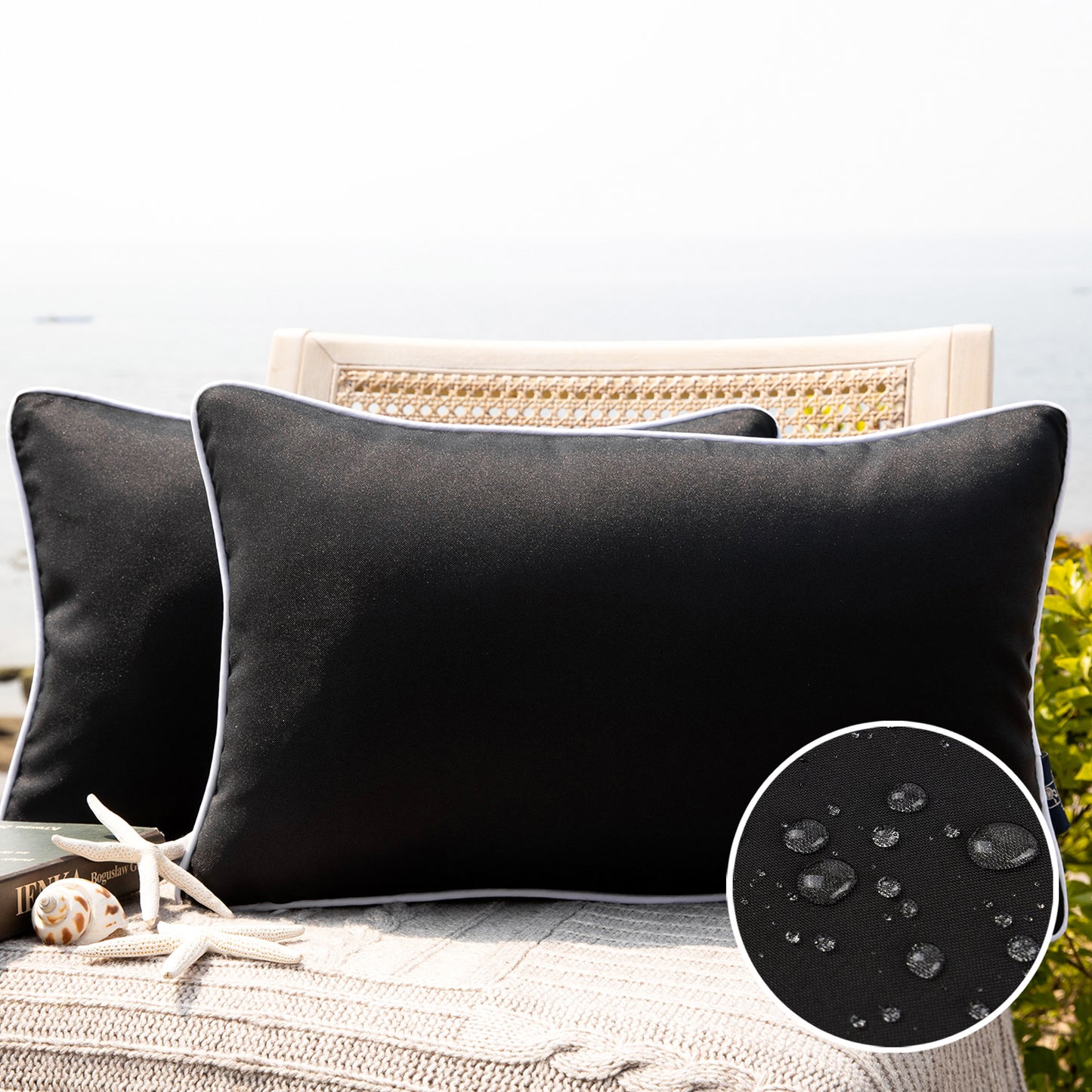 Outdoor Waterproof Throw Pillow Covers (12X20)