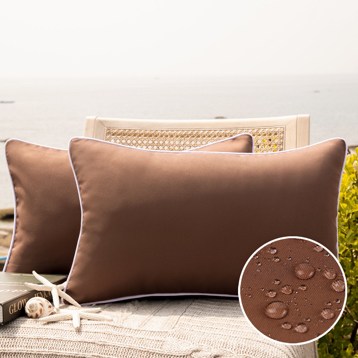 Outdoor Waterproof Throw Pillow Covers (12X20)