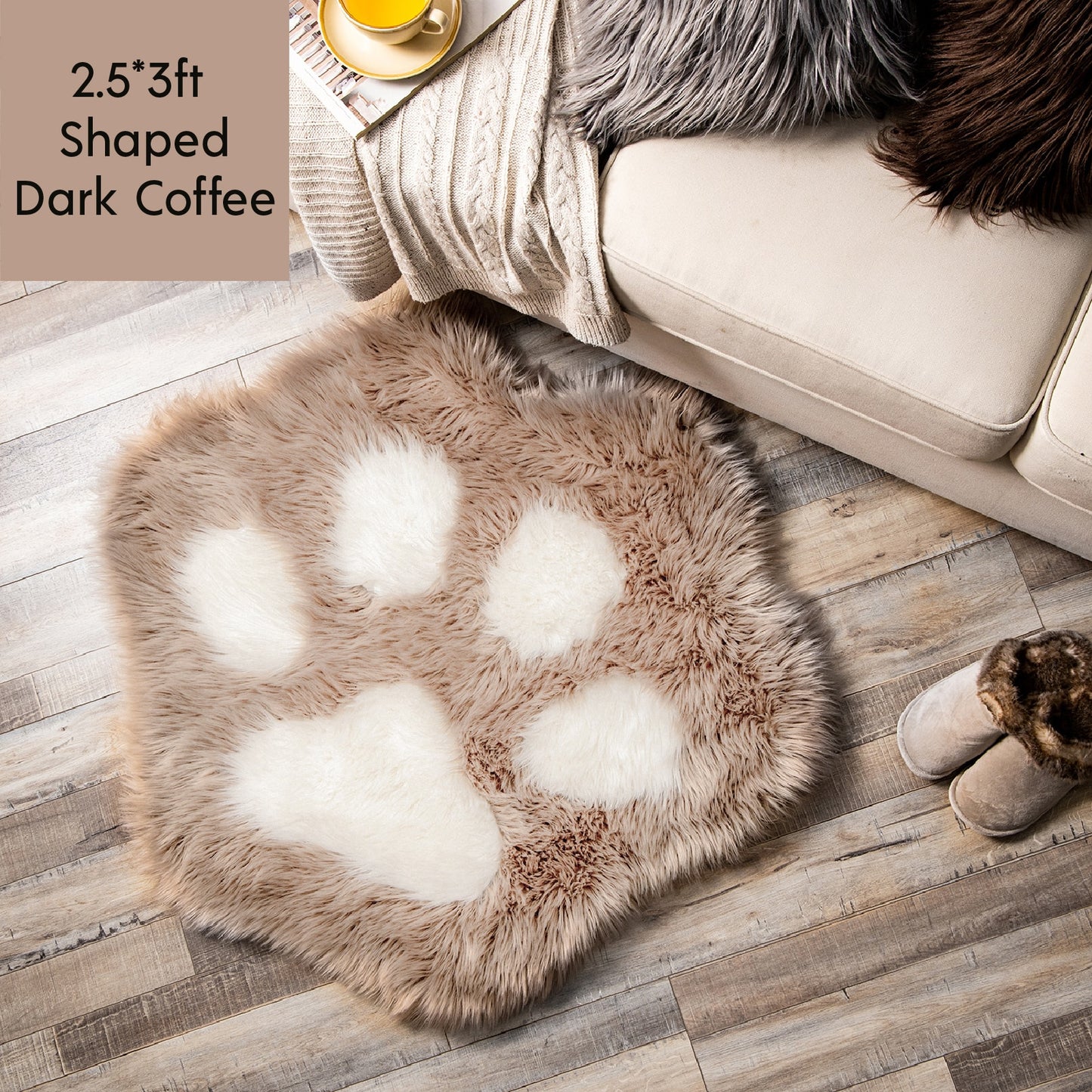 Paw Print Fur Rug