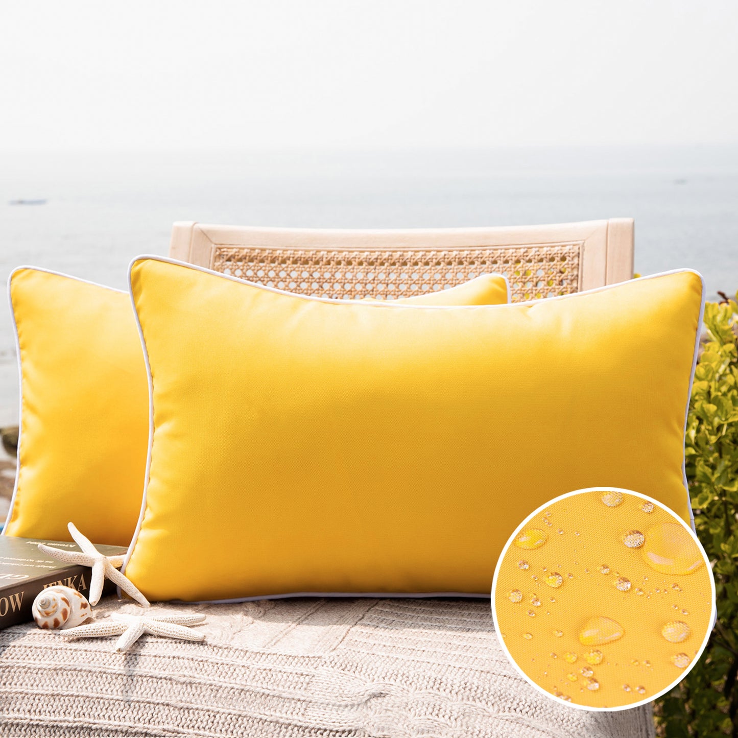 Outdoor Waterproof Throw Pillow Covers (12X20)