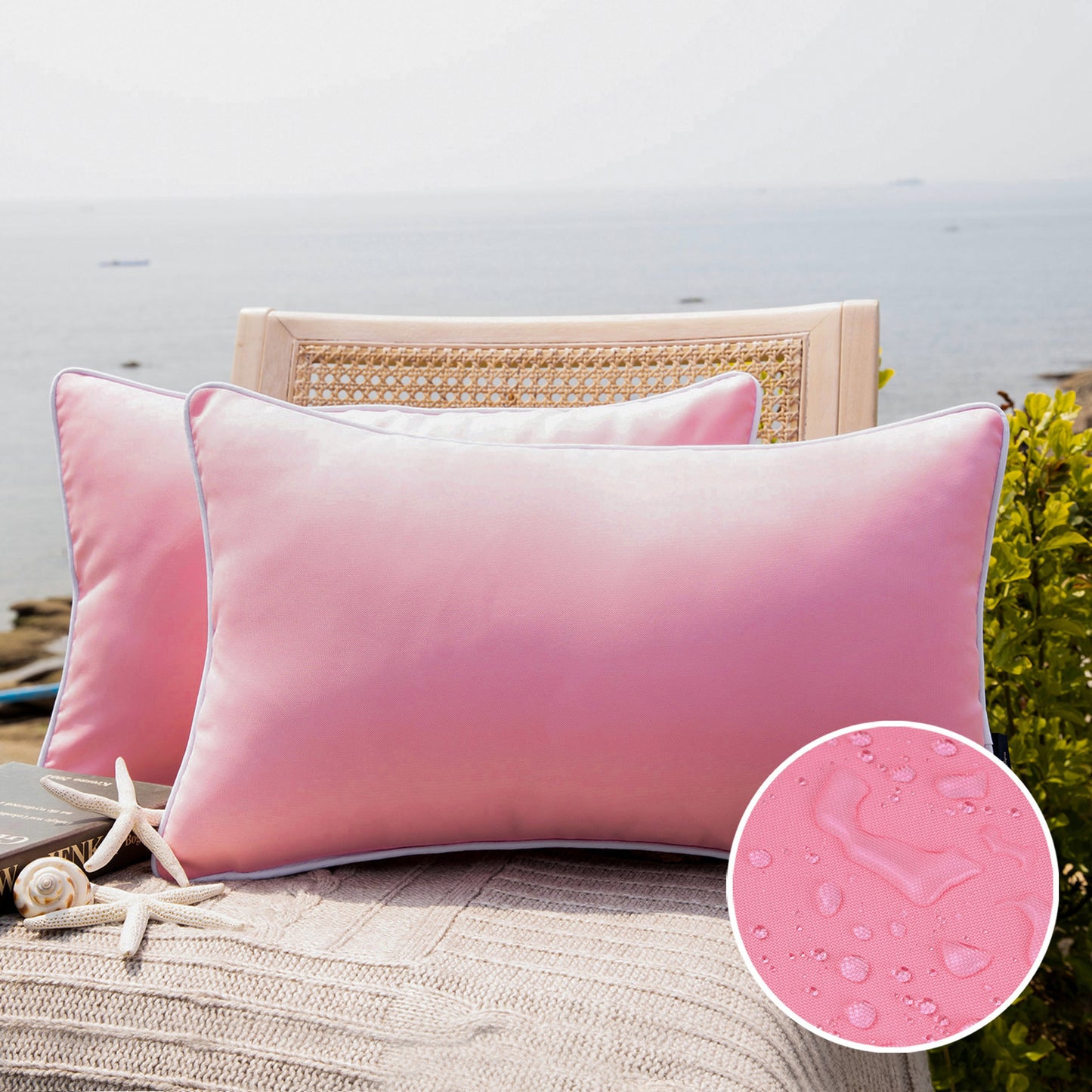 Outdoor Waterproof Throw Pillow Covers (12X20)