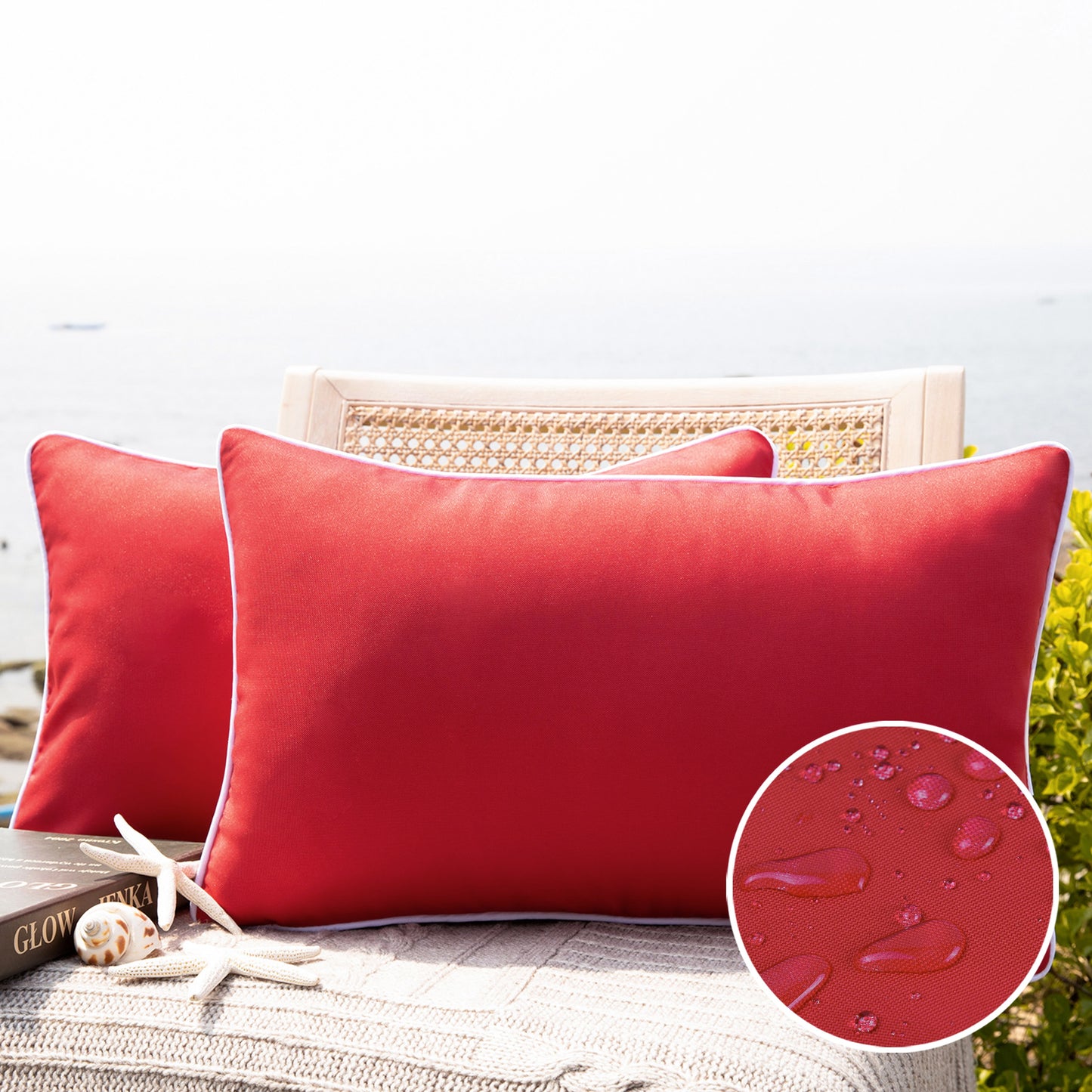 Outdoor Waterproof Throw Pillow Covers (12X20)