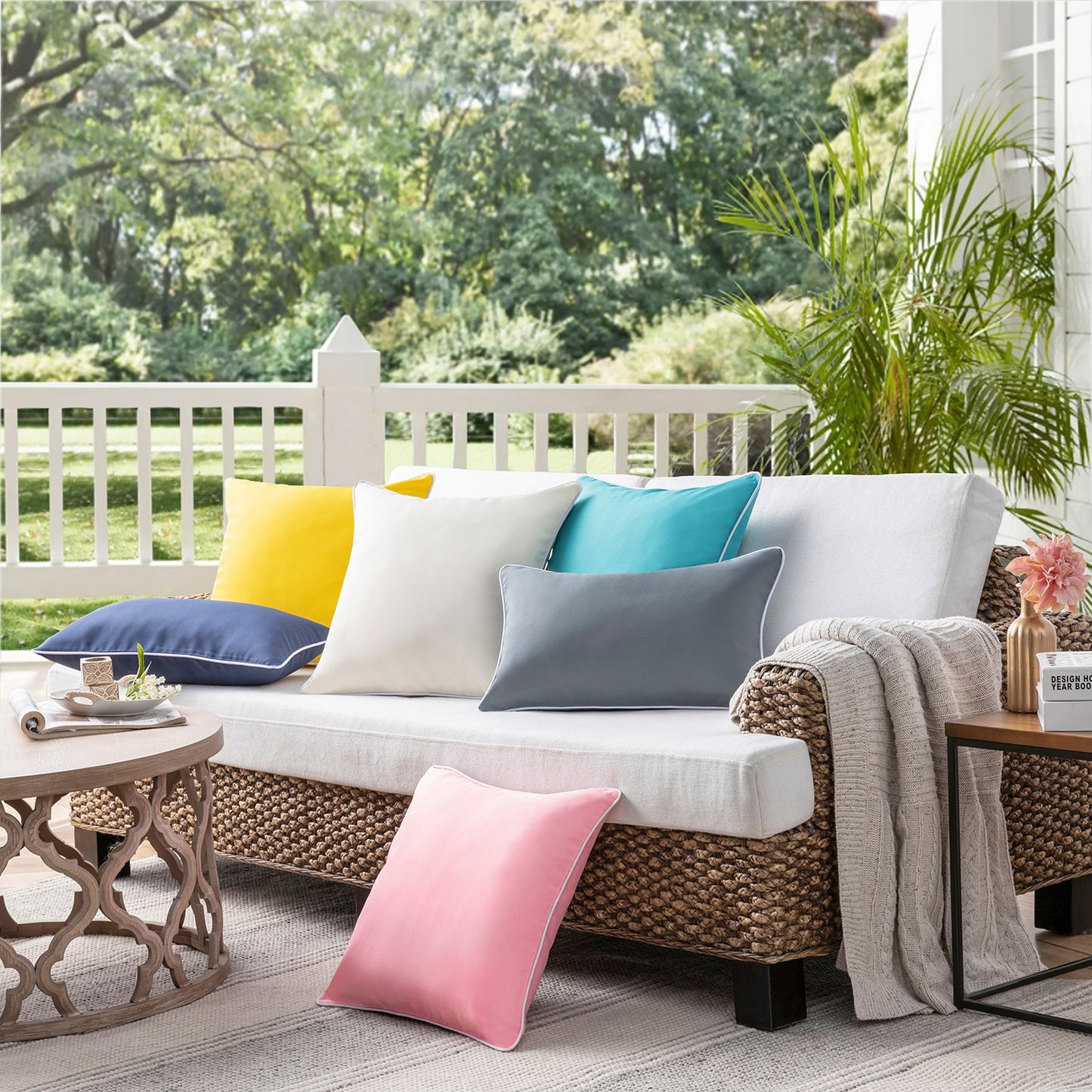 Outdoor Waterproof Throw Pillow Covers (12X20)