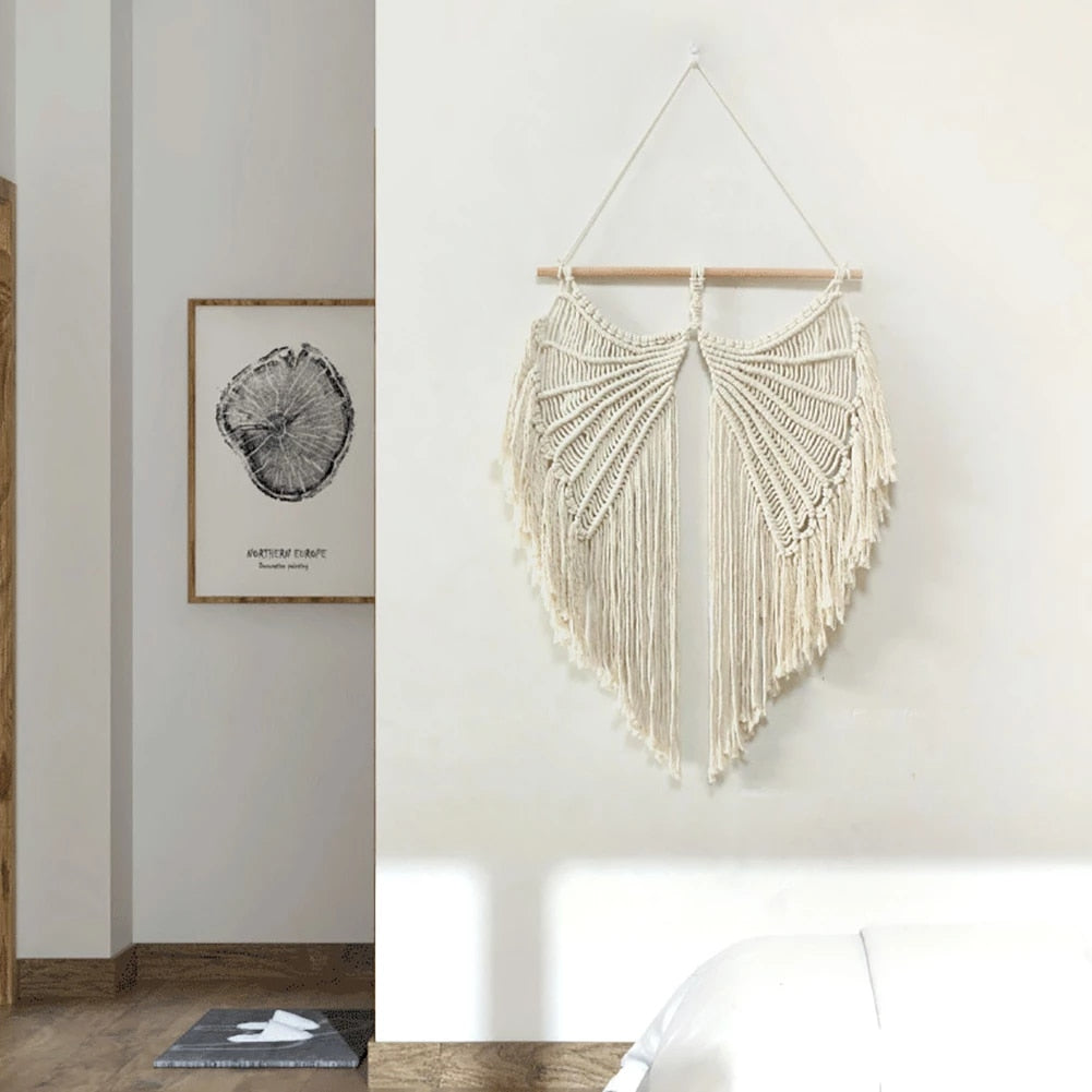 Large Handmade Angel Wing Macrame