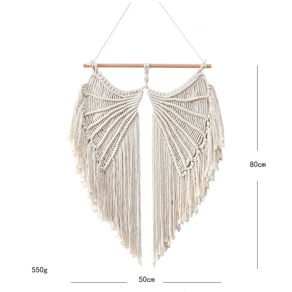 Large Handmade Angel Wing Macrame