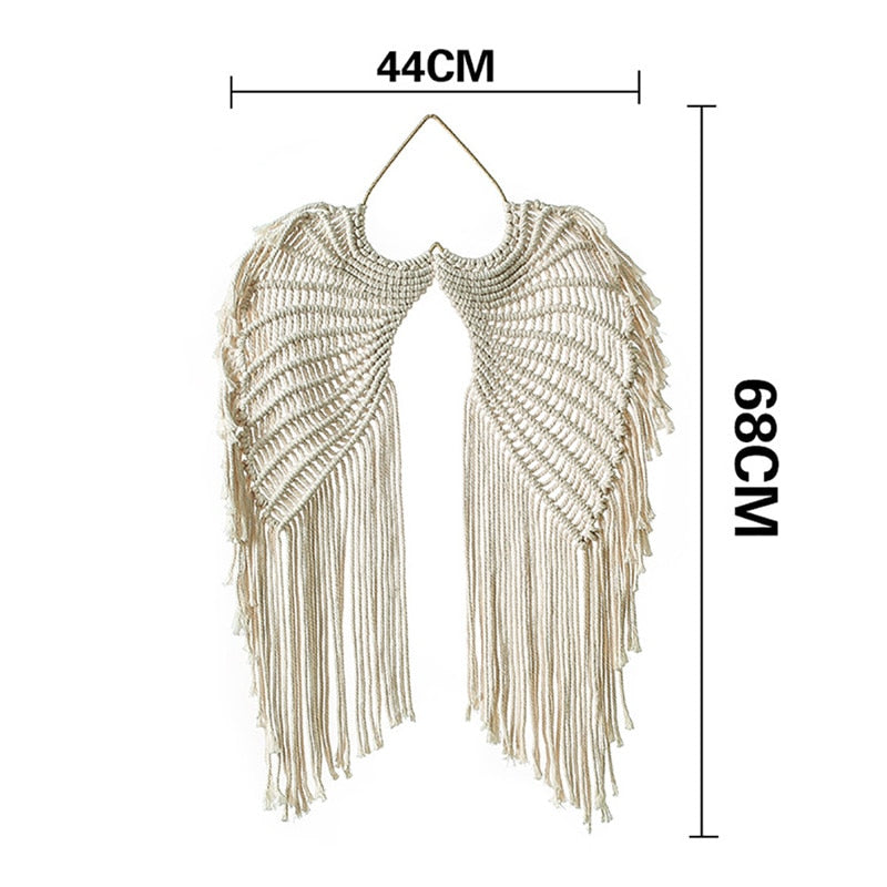 Hand-woven Angel Wing Macrame Tapestry