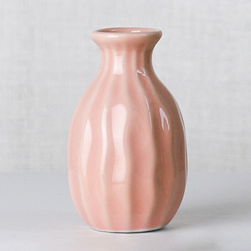 Mini Ceramic Flower Vase - Pink & Green