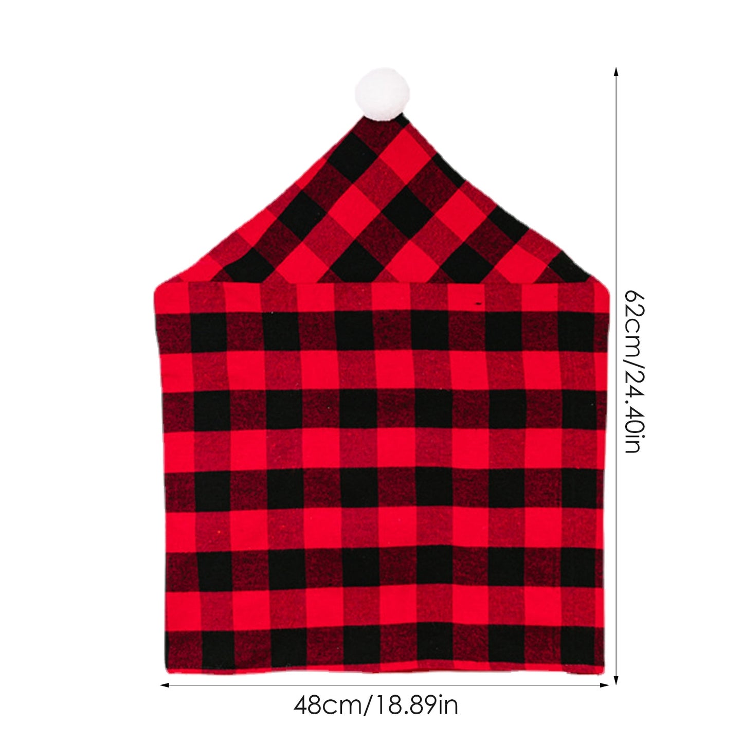 Red & Black Plaid Christmas Chair Cover