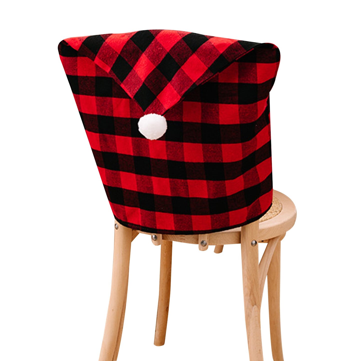 Red & Black Plaid Christmas Chair Cover